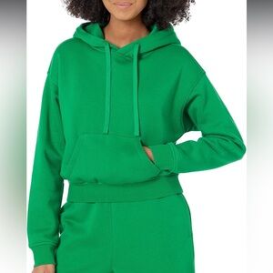Green Women's Cropped Hoodie